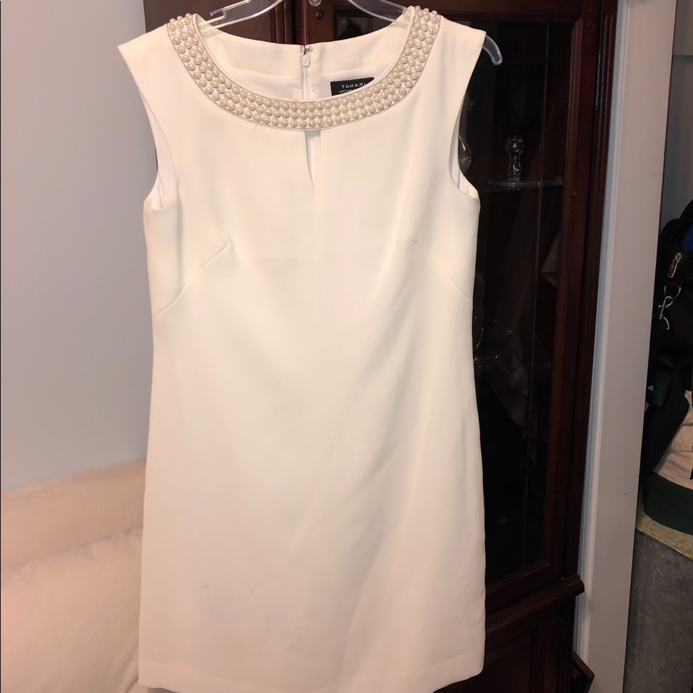 Elegant pearl Tahari dress